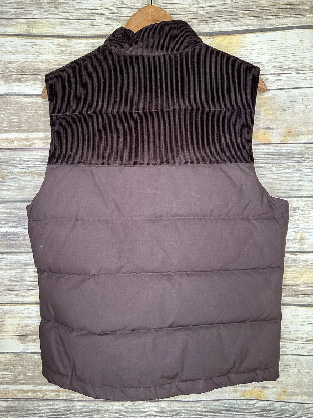 Marine Layer Pantoll Corduroy Vest size S brown puffer down